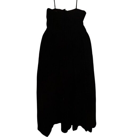 Unbranded Black Plush Velvet Evening Slip Dress SZ 10 Glam Cocktail Y2K - Picture 4 of 6